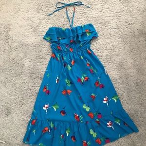 2/$20! Strapless blue floral dress